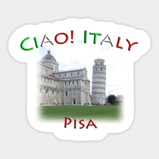 Ciao! Italy Leaning tower of Pisa Sticker